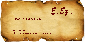 Ehr Szabina névjegykártya